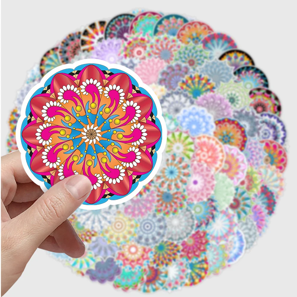 10/30/50/100pcs Cartoon Mandala Aesthetic Stickers Decoration Decals Laptop Motorcycle Phone Car Waterproof Sticker Kids Toy