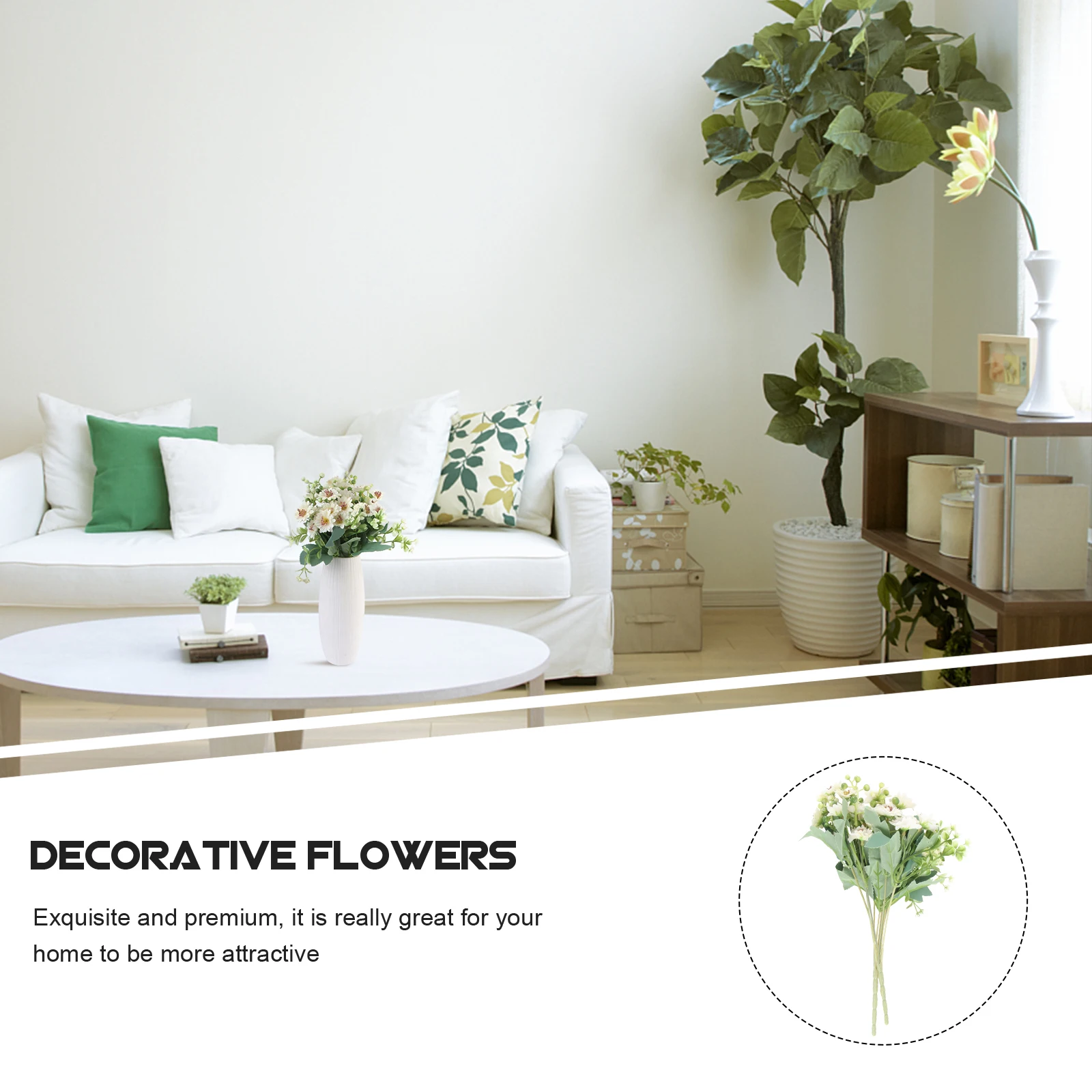 

2 Pcs Artificial Daisy Bouquet Flowers Decorations Fake Plastic Ornament Faux Baby