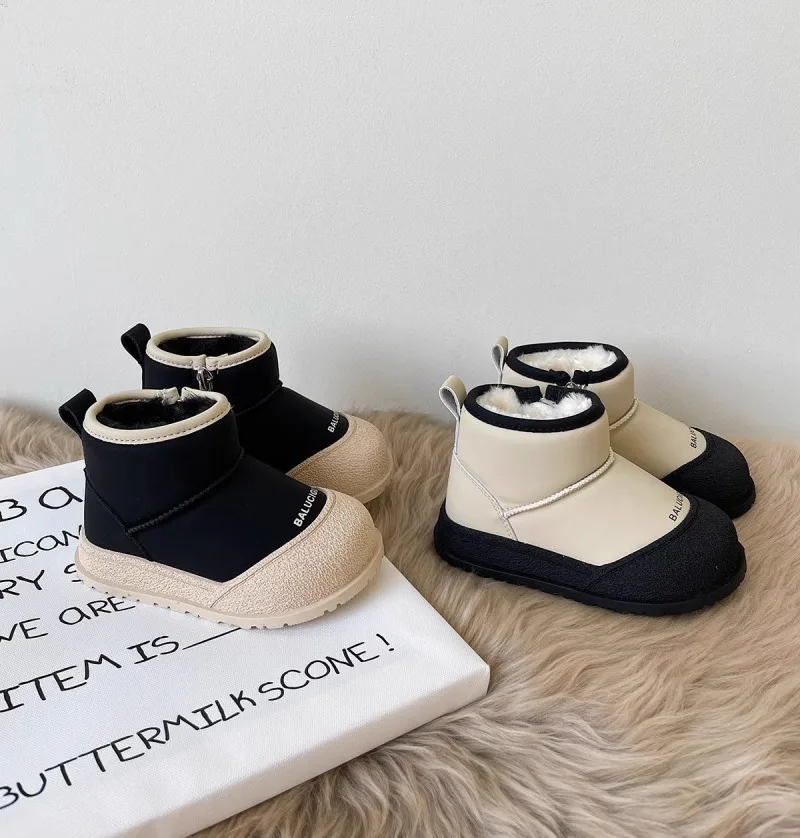 2026 Neue Winter-Plüsch-Schneestiefel für Kinder Dicke Warme Baumwollschuhe für Jungen und Mädchen Wasserdichte Kinder-Winterstiefel Samtschuh – Detail 4