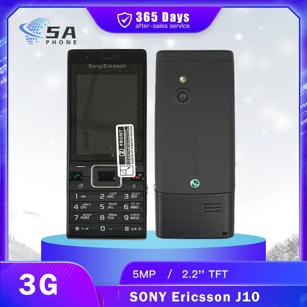 Original Sony Ericsson J105 Naite J105i 3G Mobile Phone WiFi 2.2'' Display 5.0MP 480p@30fps Video Bluetooth FM Radio CellPhone