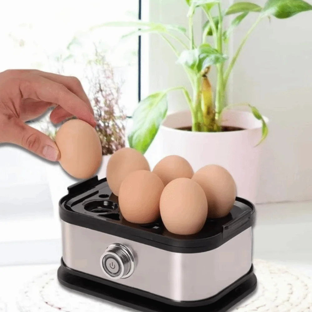 200W Power Eggs Boiler Space Saving 6 Eggs Capacity Smart Egg Cooker Multi Functional Auto Shut-Off Rapid Egg Cooker