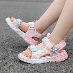 Summer Girls Sandals Fashion Light Soft Flats Toddler Cute Girls Pink Purple Sandals Infant Casual Beach Children Shoes Outdoor