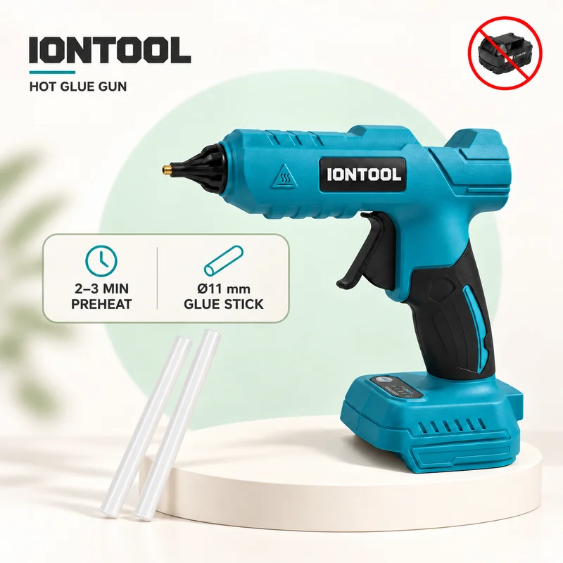 IONTOOL 11mm Cordless Glue Gun Fast Melt Handheld Hot Glue Gun for Craft Home Repair DIY Outdoor Fixing Bare Unit