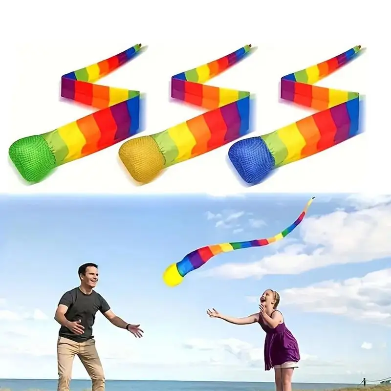 Catch Tail Balls Colorful Tail Balls Set Of 3 Portable Outdoor Activities Beach Game For Baby Shower Graduation