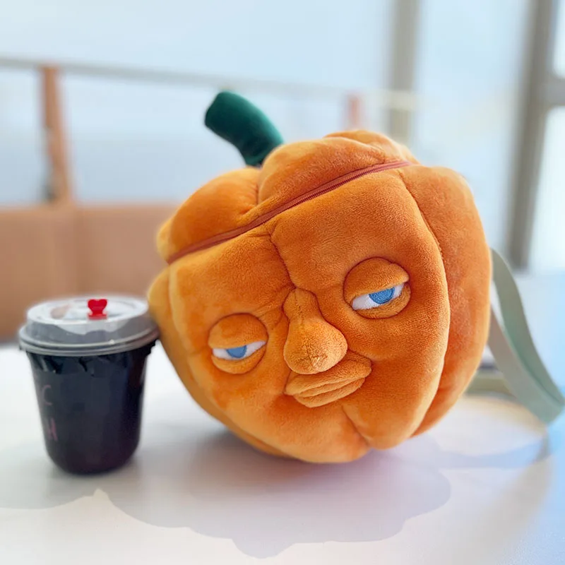 33cm Anime Pumpkin Plush Backpack Halloween Ghost Doll Pumpkin Pillow Lantern Bags Horror Cartoon Accessories Toy Girls Gifts