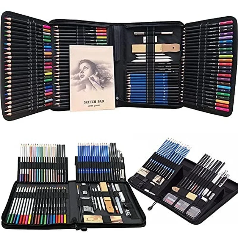 New Semester School Supplies 144 Pcs Set Oily Colored Pencils Suit Professional Art Brushes of Lead Paint Suit Art Supplies