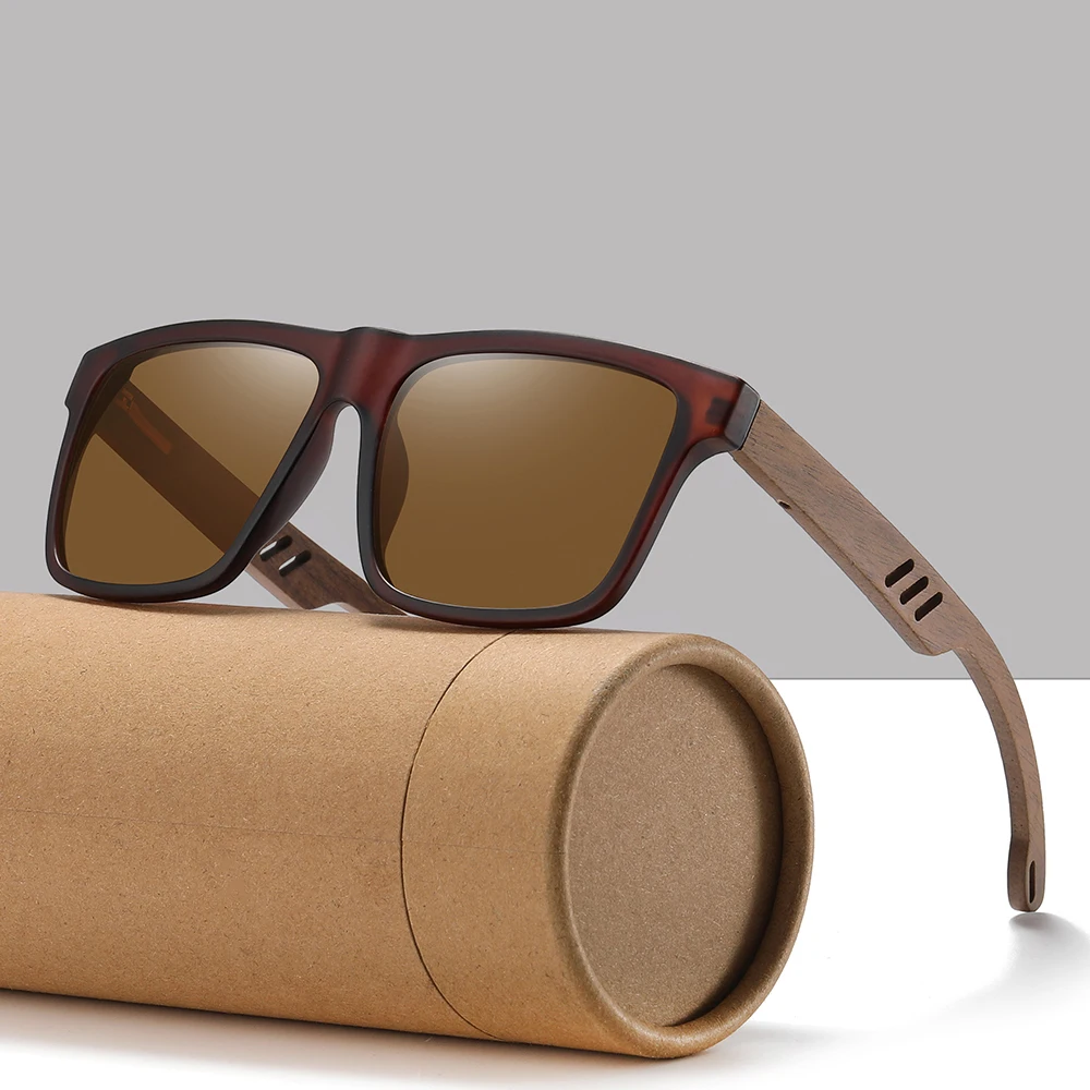 XSW Vintage Bamboo Wooden Sunglasses Handmade Polarized Mirror Fashion Eyewear sport glasses in paper Box 5565