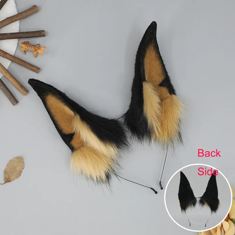 Lolita Doberman Dog Headwear Women Cute Wolf Ears Headband Party Costume Hair Hoop for Show Holiday Birthday Gift