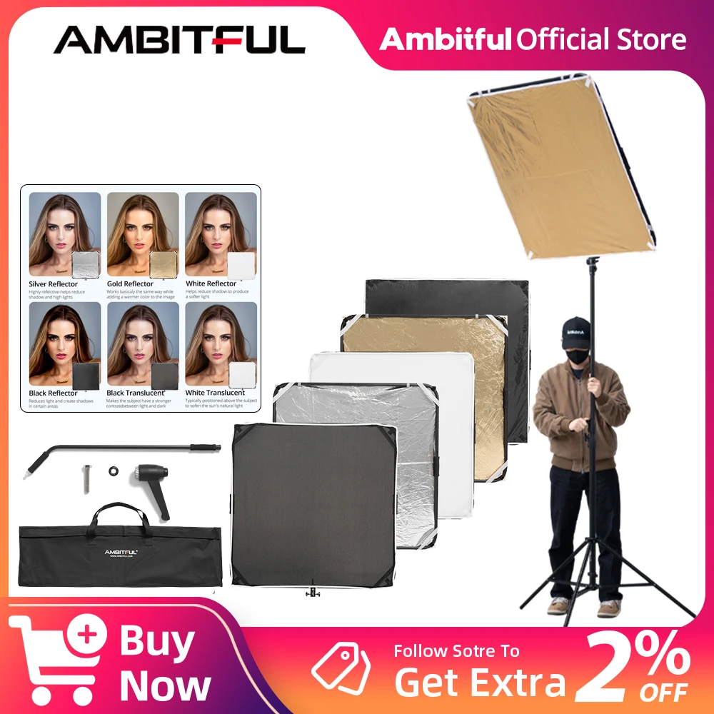 

Ambitful KS05 6in1 Рефлекторный диффузор Складной Sun Scrim 100x100см