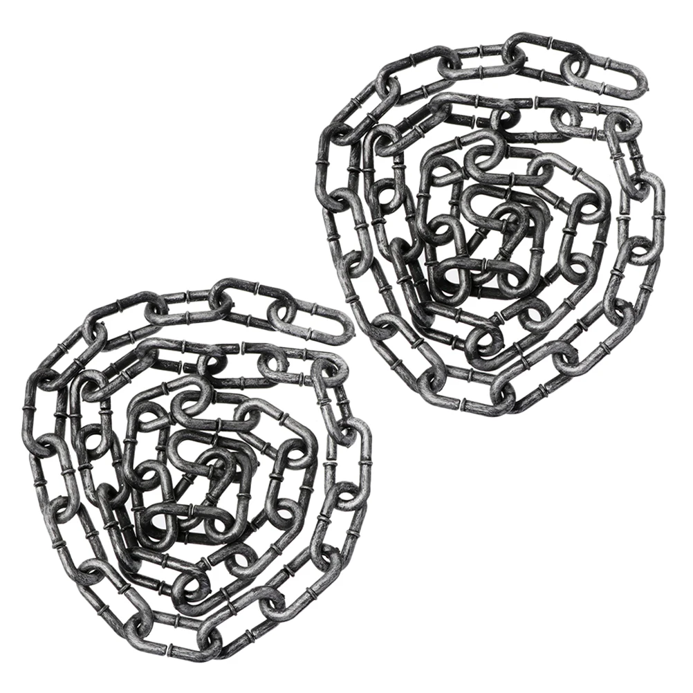 

2pcs Chains Realistic Plastic Durable for Halloween Props Cosplay AccessoriesHaunted House Stage Setting Adjustable