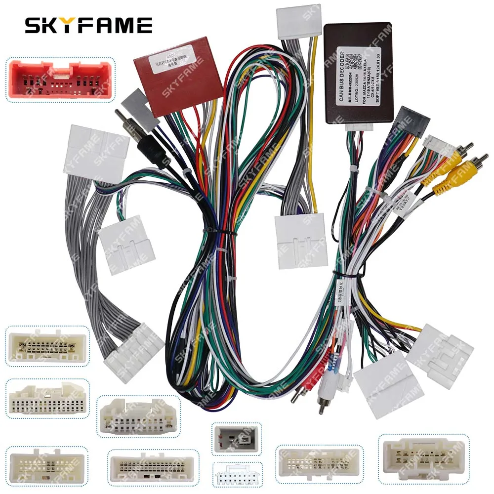 

SKYFAME Car Wire Harness Adapter Canbus Box Android Radio Power Cables Decoder For Mazda 3 Axela CX-4 CX-5 CX4/CX5 BNR-MZD04