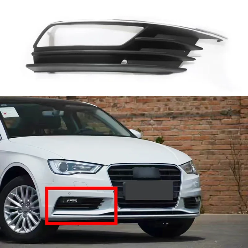 

Car Front Bumper Fog Lamp Cover Grille Suitable for Audi A3 Sedan 2013 2014 2015 2016 2017 8V5807681A 8V5807682A