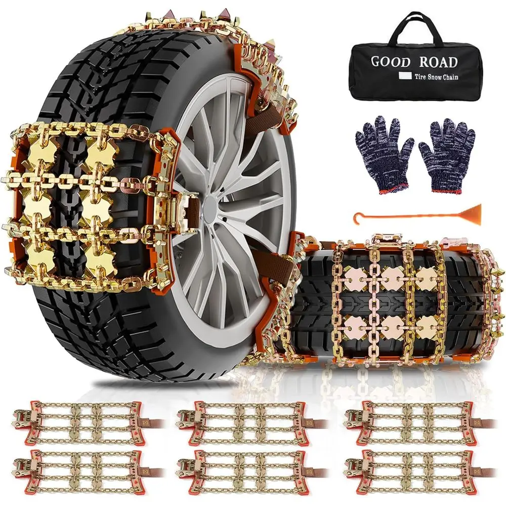 

Снежные цепи для автомобильных внедорожников, пикапов, регулируемые портативные универсальные аварийные противоскользящие автомобильные шины для шин шириной 175