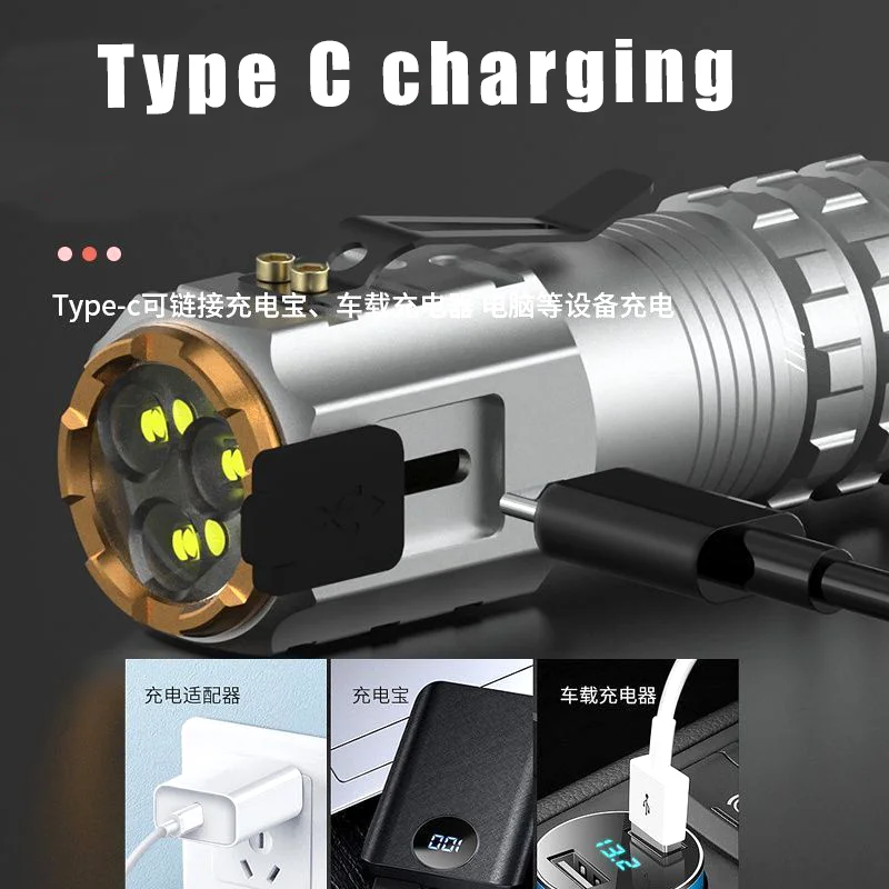 Portable Mini Ultra Bright Flashlight 18500 Rechargeable Torch with Magnet Powerful Waterproof Emergency Camping LED Flashlights view 5