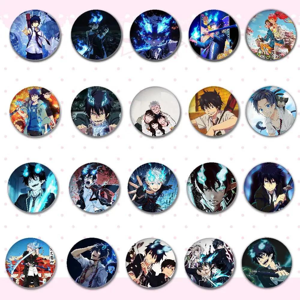 Blauer Exorzist Anime Abzeichen Runde Brosche Niedliche Cartoon Idol Cosplay Abzeichen DIY Rucksack Kleidung Schmuck Pins