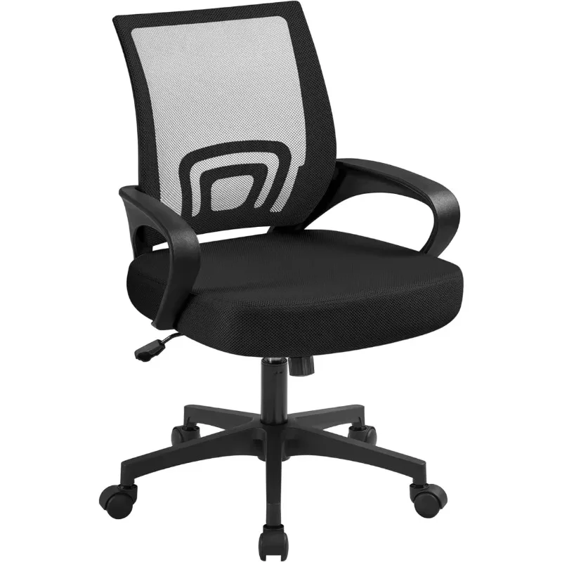 

Yaheetech Office Chair Ergonomic Computer Chair Mid Back Adjustable Desk Chair with Lumbar Support Armrest