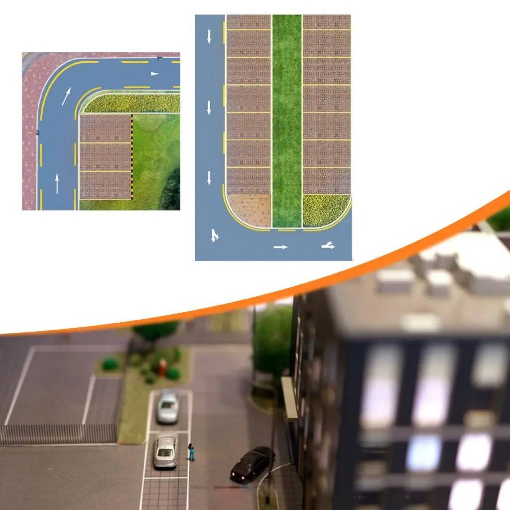 Adesivo de Estacionamento 1:64 com Layout de Demonstração Realista Multifuncional: Exibição de Carros em Escala 1:64