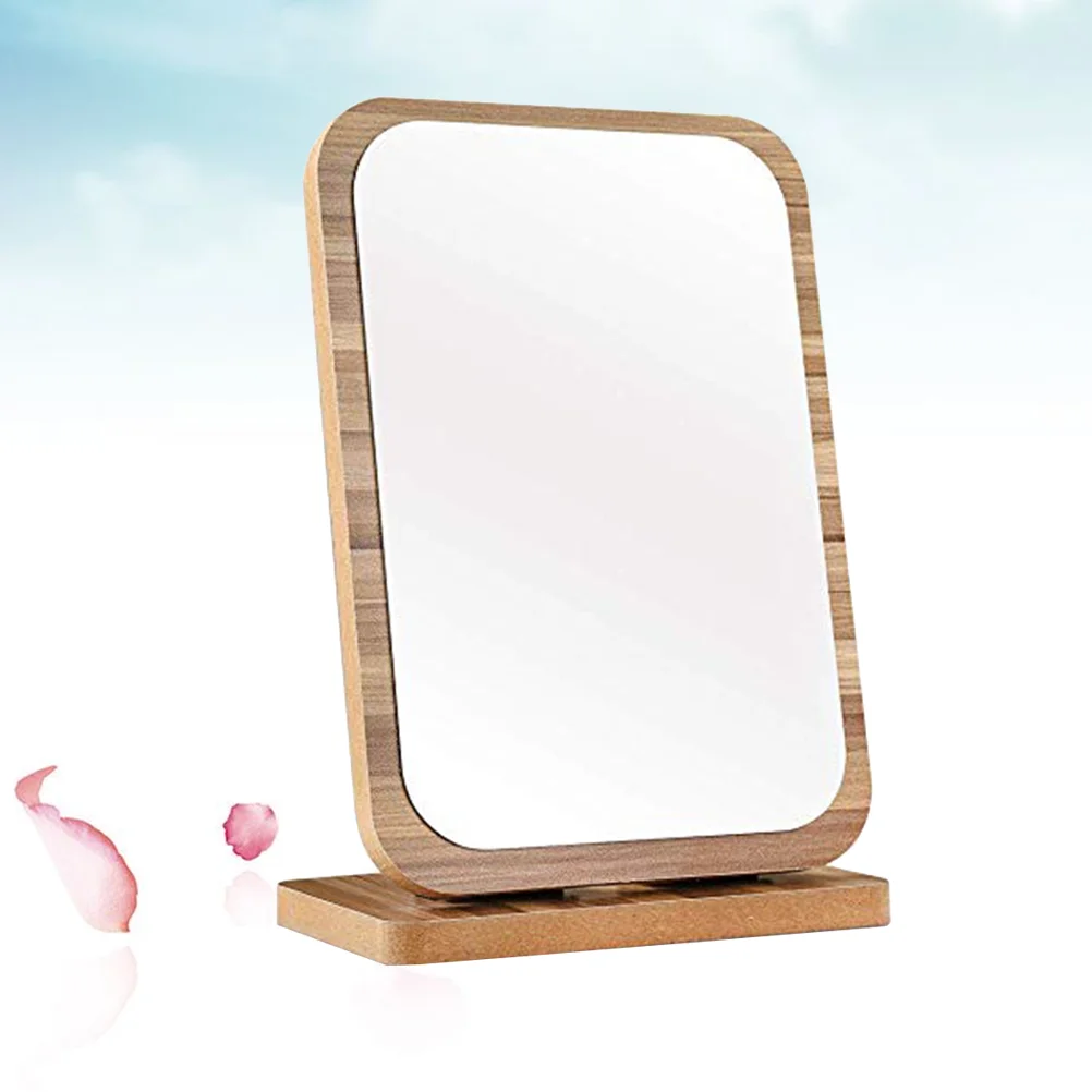 

White Dressing Table Mirror Folding Lip Gloss Containers Empty Makeup Light Wood Large Foldable Standing