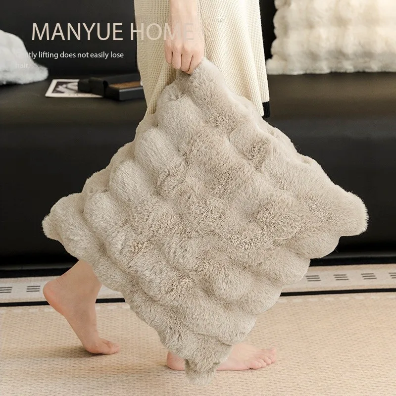 وسائد غرفة المعيشة للأريكة المخملية على شكل أرنب مختارة بعناية لخريف وشتاء وسائد أريكة سميكة وظهر #3