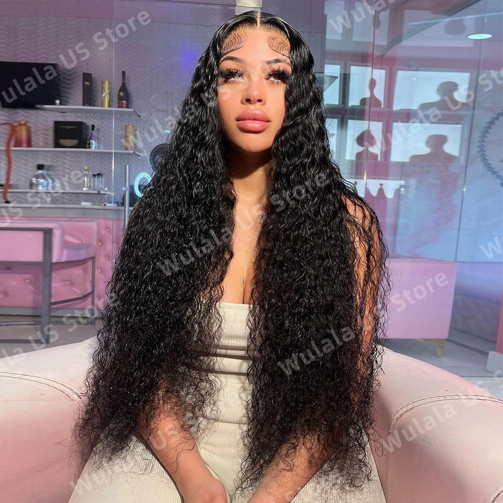 

30 40 Inch Deep Wave HD Transparent Lace Frontal Wig for Women 13x6 13x4 Brazilian Curly Water Wave Human Hair Wig Pre Plucked
