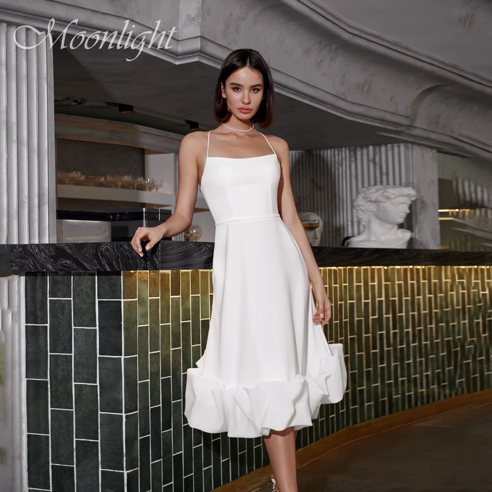 Clássico plissado sem alças a linha vestido de casamento 2026 cintas de espaguete vestido de festa sem mangas sem costas vestidos de novia personalizado