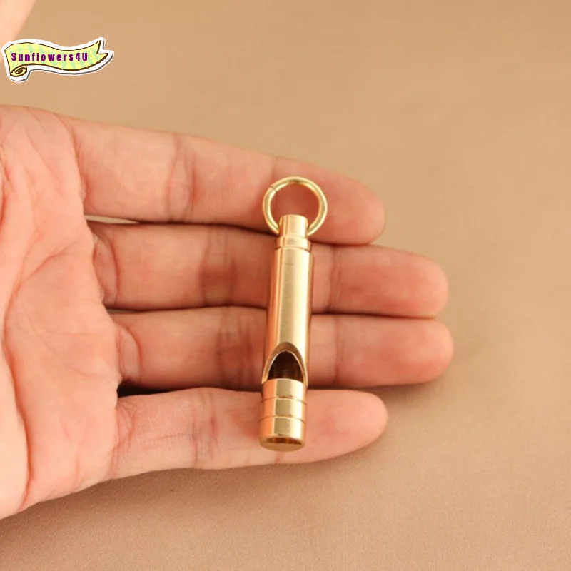 1pc Multifunctional Brass Emergency Survival Whistle Portable Keychain Outdoor Tools Whistle For Camping Hiking
