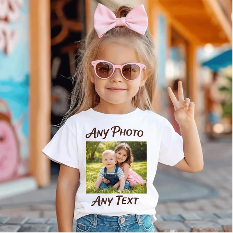 Custom Photo Kids Shirt, Personalized Picture T-Shirt for Kids, Any Photo Any Text Shirt, Custom Kids Tee, Birthday Gift for Kid