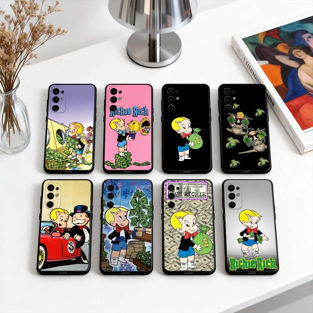 Funda de silicona suave negra Rich Boy R-Richie r-rich-es para Samsung S25, S24, S21, S22, S23, S30, Ultra, S20, Plus, FE