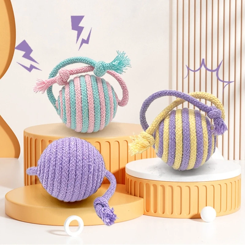 Cotton Rope Toy for Cats Set of 6 Cats Indoor Entertainment Toy Cats Chewing Chasing Hunting Toy Indoor Cats Enriching Toy