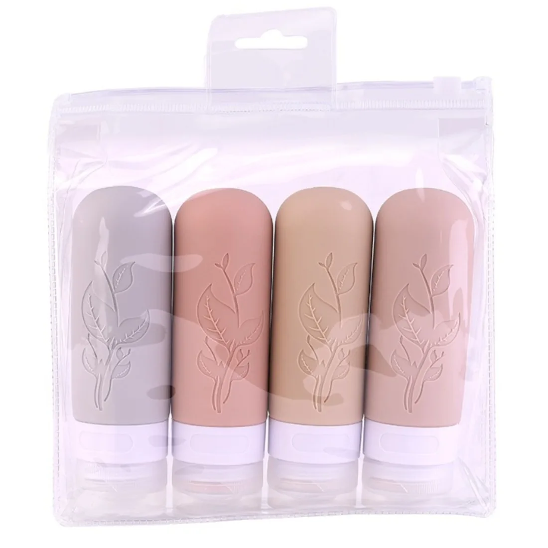 4pcs/set Silicone Travel Bottles Leak-Proof Liquid Squeezable containers shampoo conditioner shower gel Refillable Portable