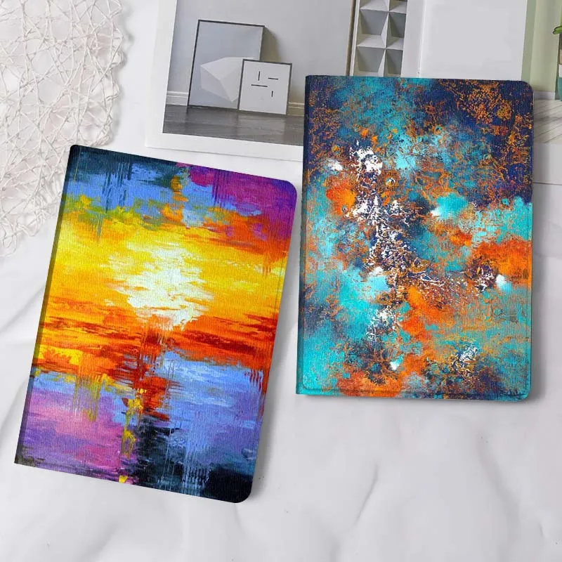 

Colorful Sunset Abstract Paint Tablet Case For Apple iPad Air Pro mini 1 2 3 4 5 6 7 8 9 11 M2 M3 M5 M4 5th 6th 7th 10th 11th