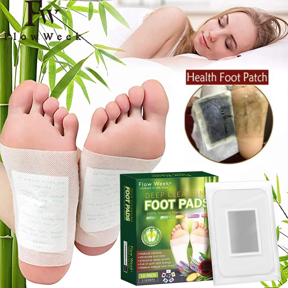 

Flow Week Detox Foot Patches Pads Deep Cleansing Foot Pads for Stress Relief Foot Pads Herbal Stress Relief Feet Body Toxins