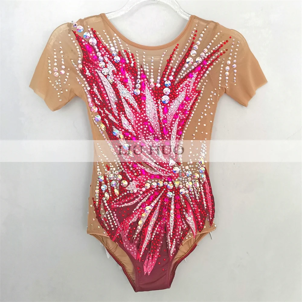 

LIUHUO индивидуальный женский костюм для девочек, трико для художественной гимнастики, платье для соревнований по катанию на коньках, современный красный танцевальный ребенок