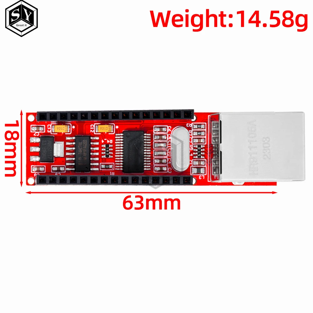 Nano V3 Ethernet Shield ENC28J60 Microchip HR911105A Ethernet Webserver Board Module for Arduino Nano 3.0