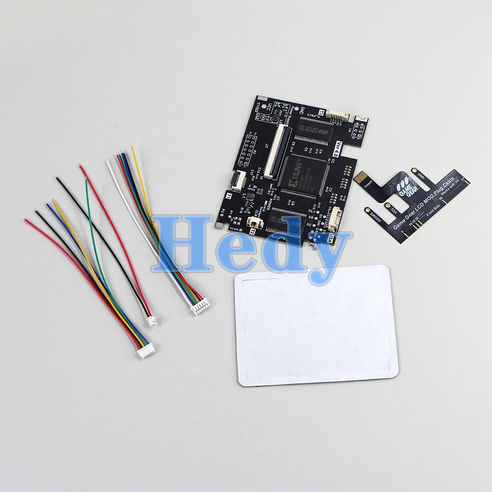 1 conjunto destaque display completo v4 tela lcd de vidro para sega game gear gg v4.0 brilho ajustável suporte saída vga mod