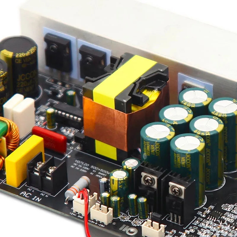 Placa amplificadora Digital de alta potencia Hifi 1000W YD7120 doble canal 500W + 500W puente BTL 1000W Moudle con fuente de alimentación del interruptor