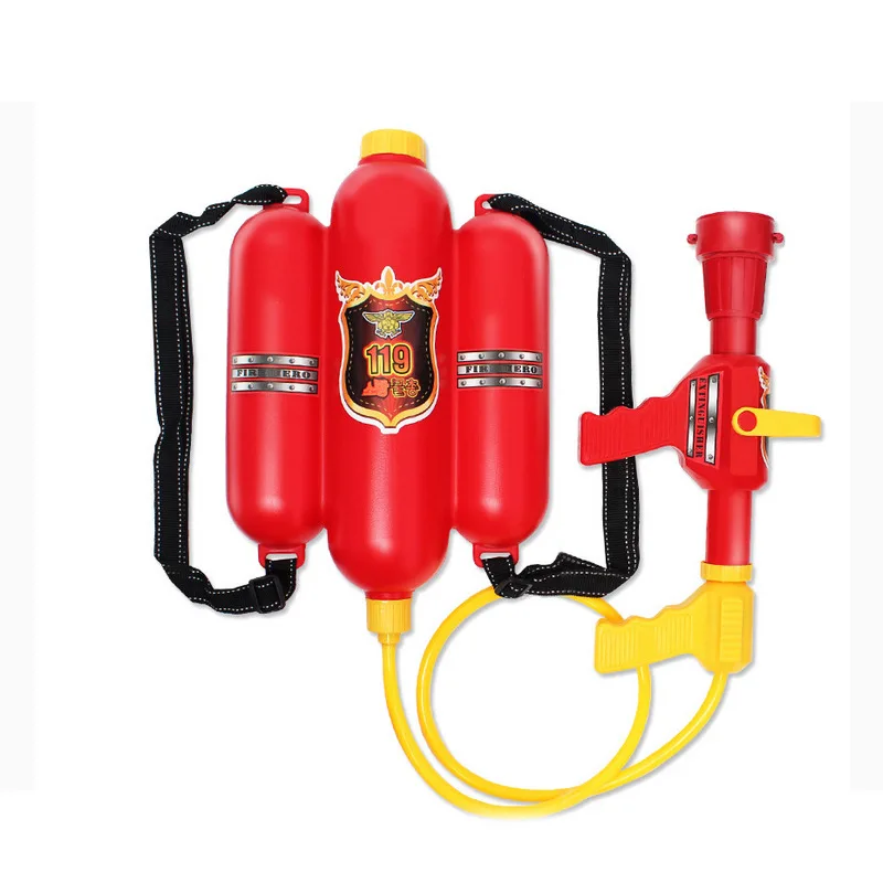 Water Gun Backpack Fire Gun Toy Fire Hat Clothes Set Assembly Stage Performance Projects Toy