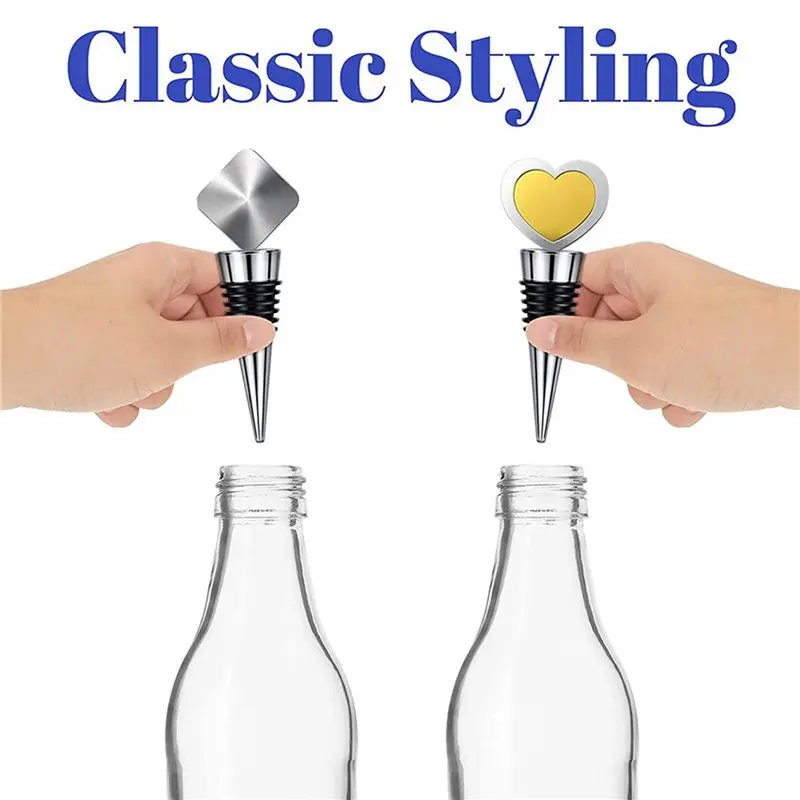 BHTS-64 Pieces Metal Cork Blank Wine Cork Kit Reusable Wine Cork Insert Set Hardware For Wedding Wine Party Bar DIY Turning