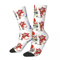 Funny Crazy Sock for Men Retro Vintage Manga Classic Hip Hop Vintage Samurai Pizza Cats TV Quality Pattern Printed Crew Sock