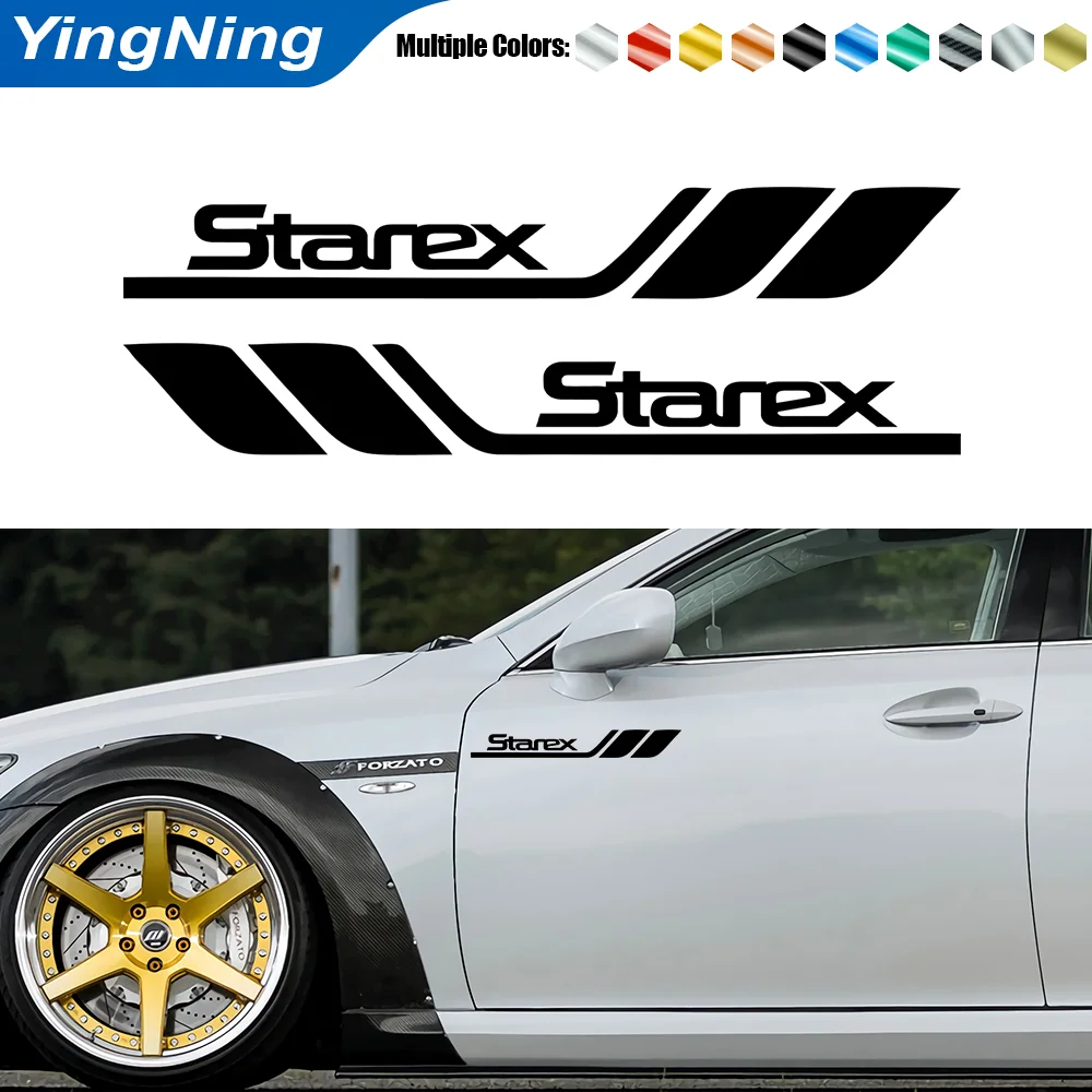 

2pcs Car Side Reflective Sticker Car Decorative Bumper Leaf Plate Door Vinyl Decal Sticker For Hyundai Starex Auto Accessories