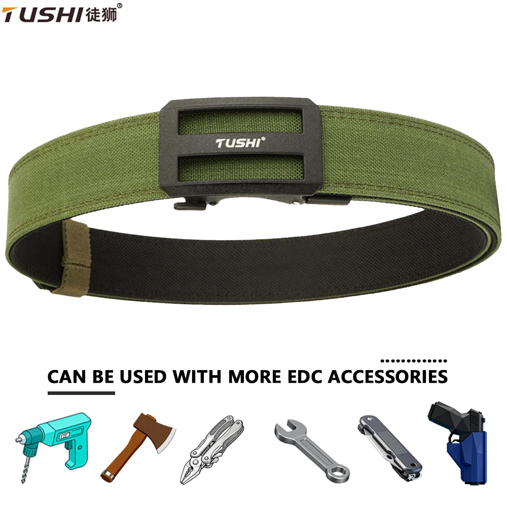 TUSHI New Multi-size Tactical Belt for Men Rust-proof Metal Buckle Quick Release Jeans Gun Belt 1100D Nylon Outdoor Casual Belt