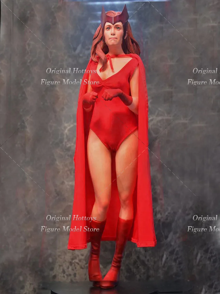 Figura de acción de bruja escarlata para mujer, traje de combate de capa roja delgada, Wanda Django Maximoff, escala 1/6, 12 pulgadas