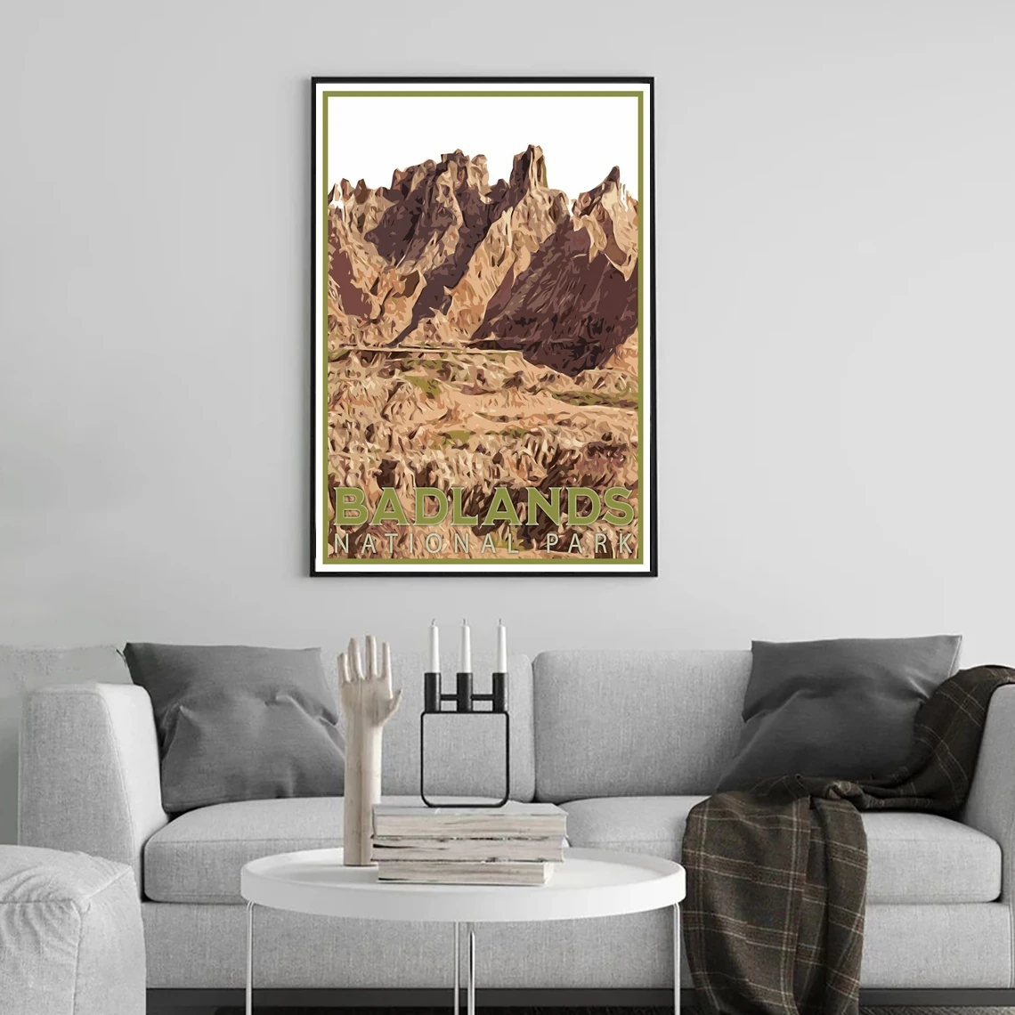 Badlands National Park Travel Poster, Vintage Serigraph Style Poster, Wall Art, Travel,South Dakota, Vacation, Souvenir