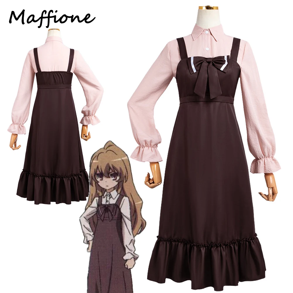 

Aisaka Taiga Cosplay Anime Toradora Costume Women Disguise Roleplay Shirts Dress Set Female Fantasia Halloween Carnival Suits
