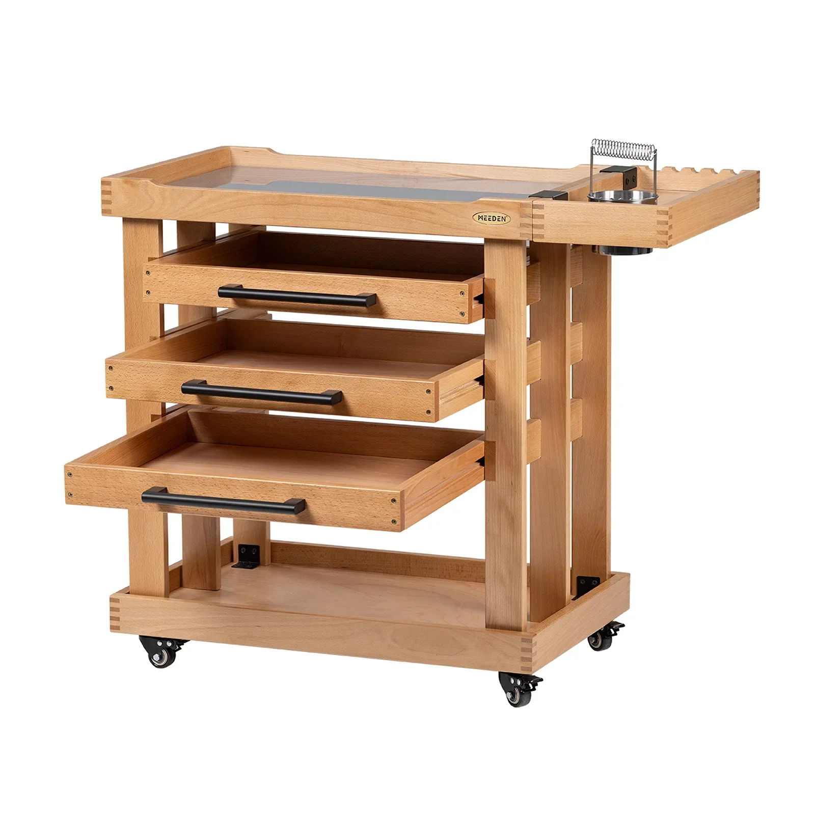 MEEDEN Art Supplies Storage Cart: 5-Tier Solid Beech Wood  Rolling Cart with 3 Drawers - Craft with 4 Wheels