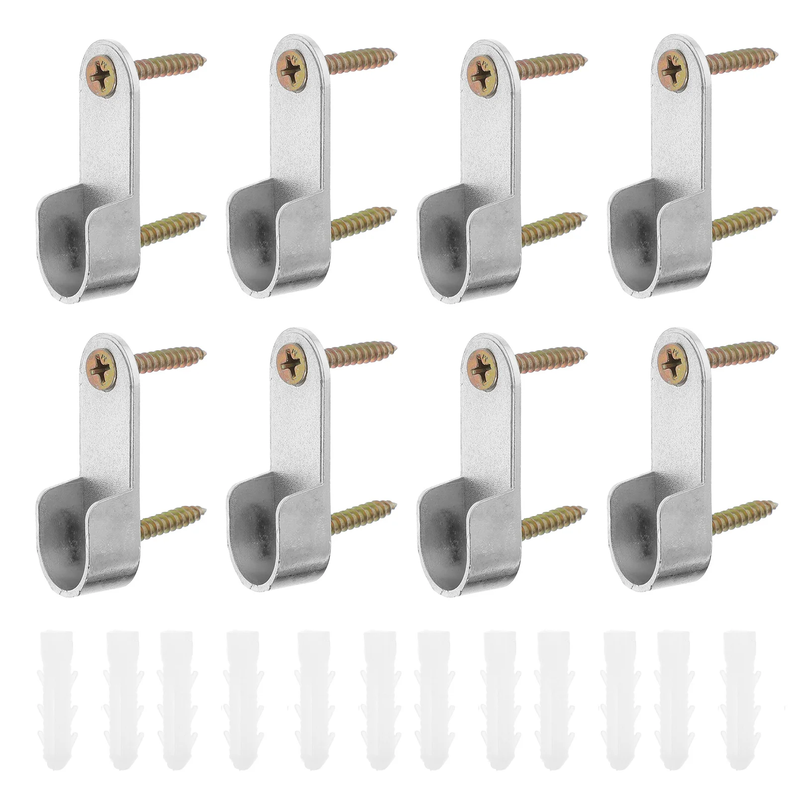 

12pcs Heavy Duty Closet Rod Brackets For 15X30Mm Rods Polished Chrome Wardrobe Metal Accessories Closet Flange Bracket Hardware