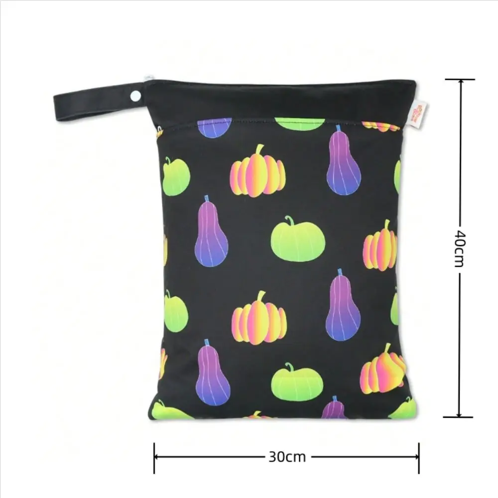 Bolsa de almacenamiento de pañales de doble capa para habitación de bebé, bolsa de almacenamiento de separación seca y húmeda, bolsa de mamá impermeable de gran capacidad, regalo de Halloween