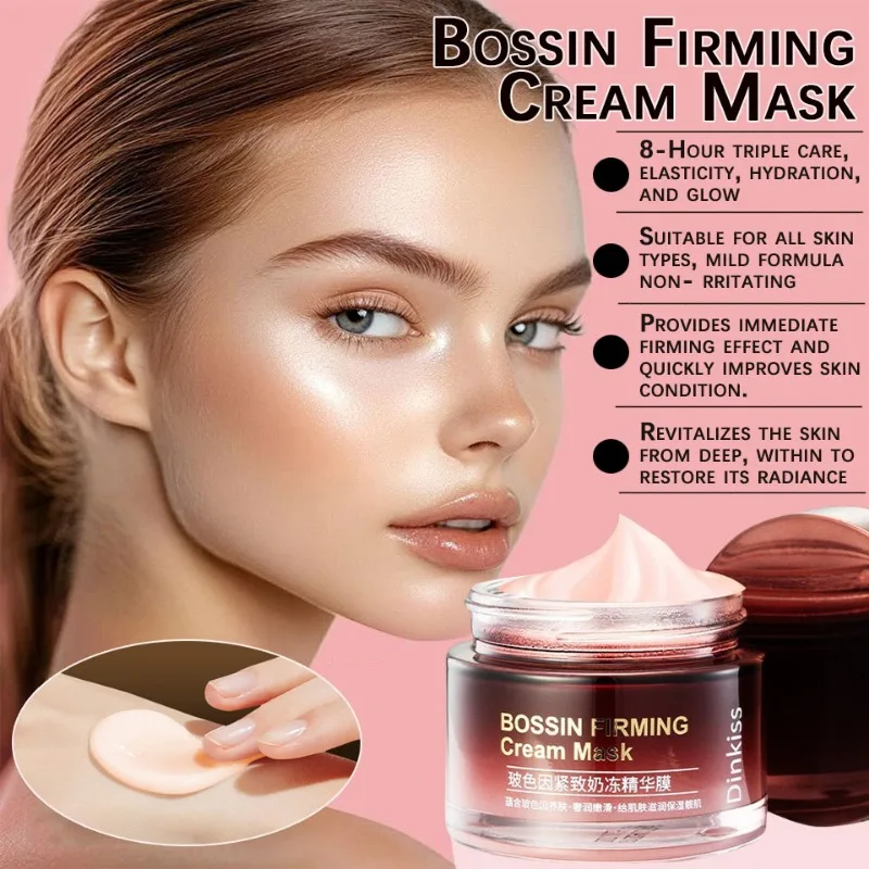 

Bossin Firming Mask Cream 24H Moisturizer Hydrating Gel Hyaluronic Acid Plump Enhance Radiance,Hypoallergenic Sensitive Skin
