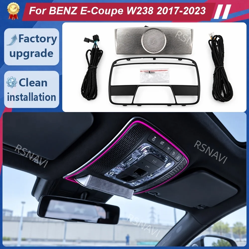 Front Overhead Console Trim with Sunglasses Holder, Reading Light & Ambient Light for Mercedes-Benz E-Class Coupe C238 2017-2023