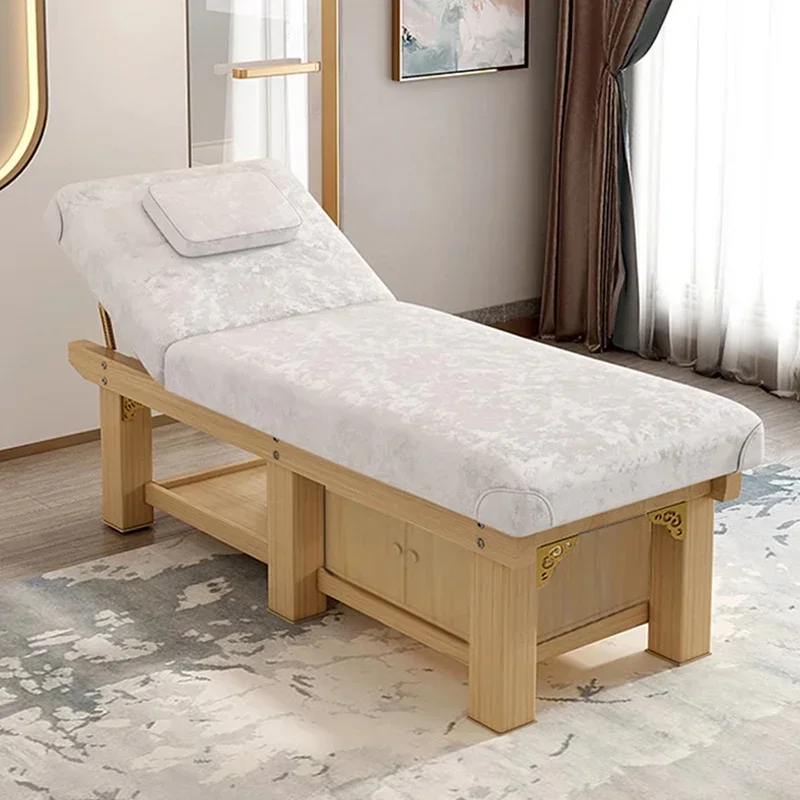 Nordic Multifunctional Massage Tables Solid Wood Adjustable Beauty Salon Massage Tables Foot Bath Furniture Cama De Masaje